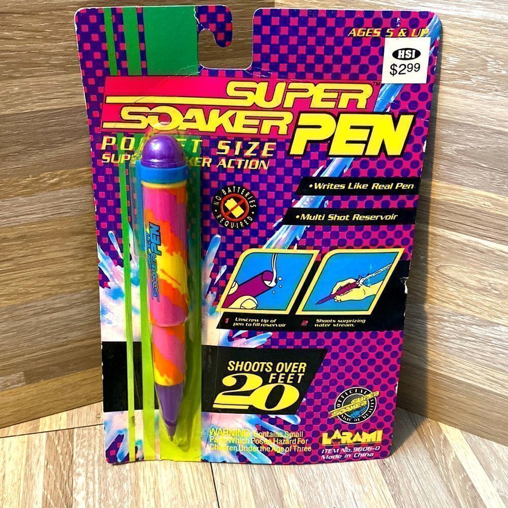 Super Soaker Pen 1993 Larami Shoots Over 20 Feet Pocket Toy water gun